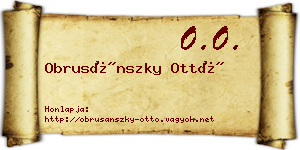 Obrusánszky Ottó névjegykártya
